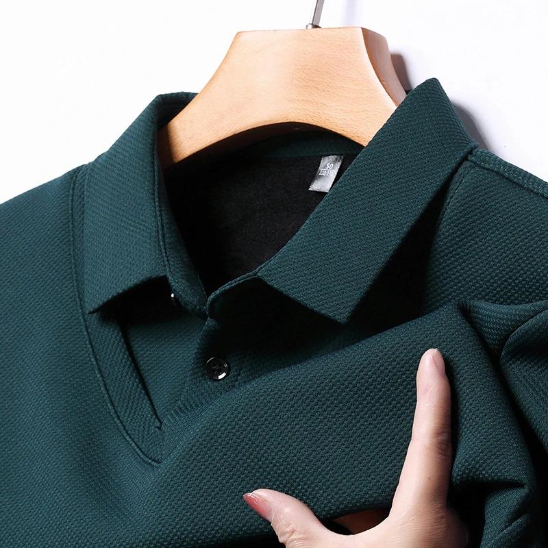 Product Introduction of Men'S Long Arm Polo Shirt Korean-Style Fake Two-Piece Business Men'S Casual Fashion Long-Sleeved Solid Color Lapel Shirts Comfortable All-Match Top For All Seasons Menswear Lingerie 15