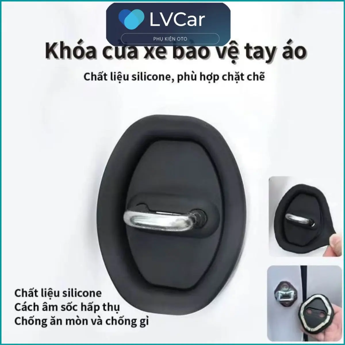 Miếng cao su chống va đập 2 màu đen trắng bảo vệ chốt khóa cửa, chống sốc, giảm hư hại nhỏ gọn tiện lợi
