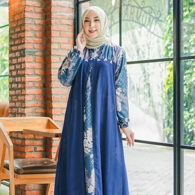 GRASIA GAMIS MAXI MOTIF / GAMIS TRENDY / GAMIS TERBARU cantik ceruti Fit Maroon Muslim Wanita 5
