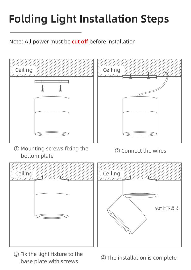 Product Introduction of Tenchamp LED Track Light 15W 20W 25W Spotlight Ceiling Lighting 220V COB Track Light Black White Spotlight 39