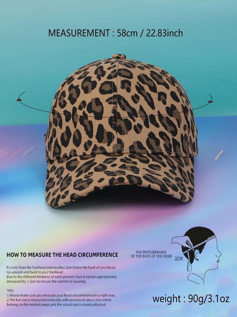 Product Introduction of Vintage Leopard Print Baseball Cap, Casual Outdoor Sports Hat for Men & Women, Fashion Accessories for Daily Wear 1