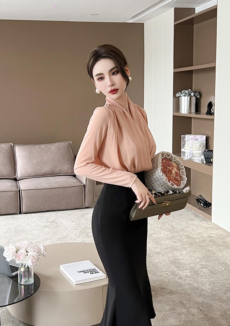 Product Introduction of Fashion Shirt Women's work shirts, satin shirts White Shirts, Long Sleeve Shirts, Korean Shirts, Blouses, Women's Shirts 30019 17