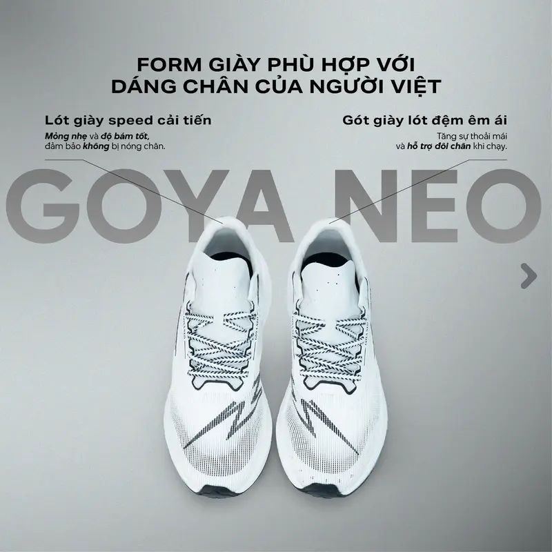 Giày Thể Thao Chạy Bộ Goya Neo Năm 2025 Đen Trắng - Siêu Nhẹ, Êm Ái, Bám Đường Tốt Phù Hợp Cho Nam Nữ Chạy Bộ, Sneaker Chuyên Chạy Bộ, Tập Thể Dục 4
