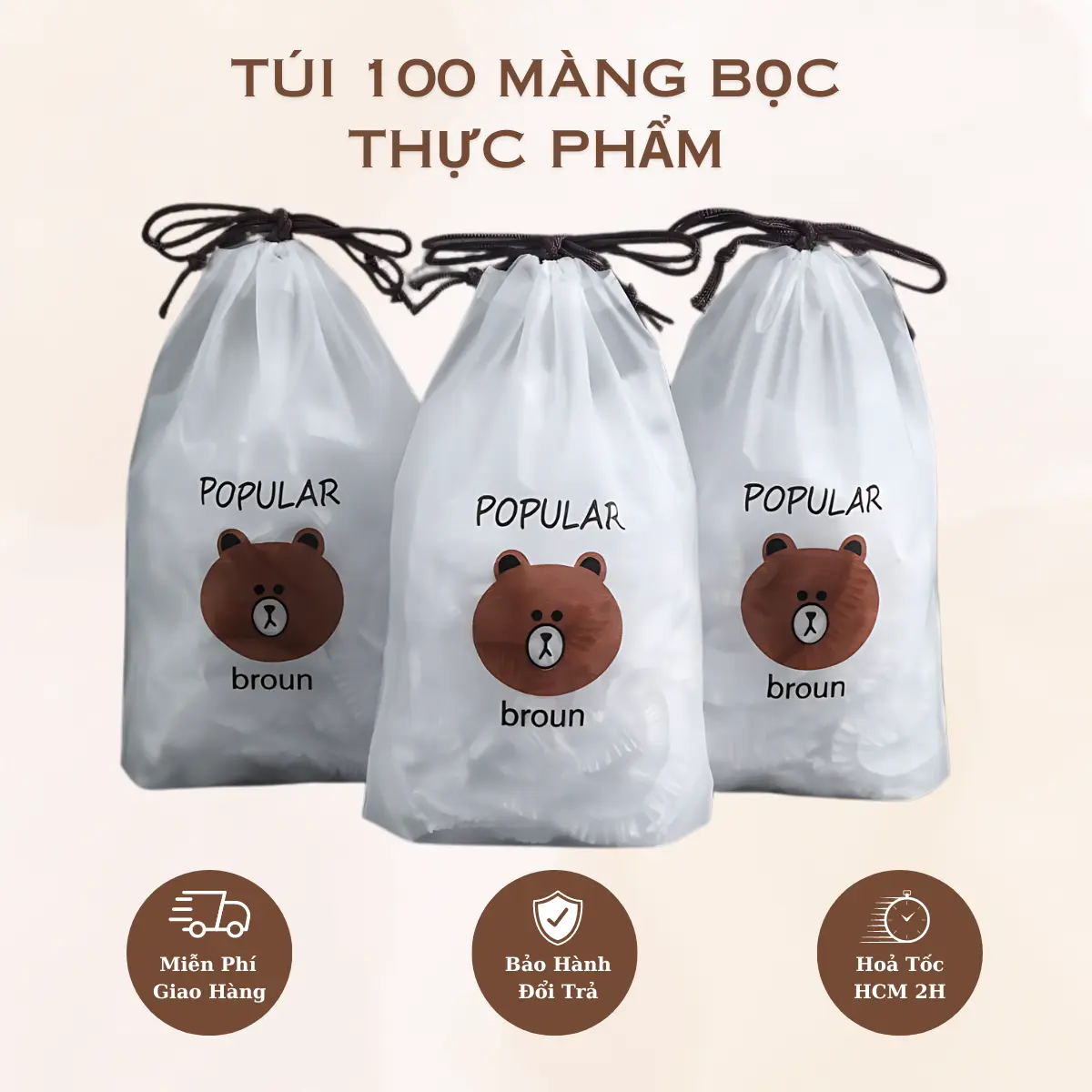 Túi Màng Bọc Thực Phẩm Chất Liệu PE An Toàn Có Chun Co Dãn Siêu Dai Giúp Chống Bụi Và Côn Trùng