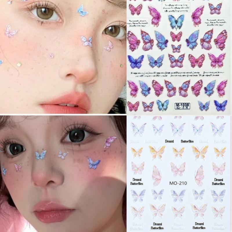 Phụ Kiện Trang Trí Mặt Hình Bướm, Hạt Đá Ngọc Hỗ Trợ Trang Điểm Makeup 5