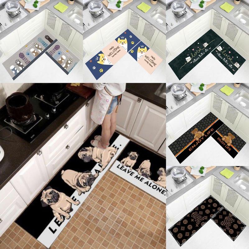 SET thảm bếp 2 tấm trải sàn chống trơn trượt - thảm lau chân, thảm chùi chân decor nhà cửa