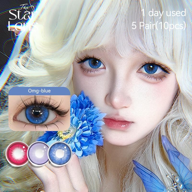 Kính áp tròng cosplay, Starlens lens 10 CÁI Sử dụng trong 1 ngày Màu xanh dương Màu sắc Đường kính 14.5