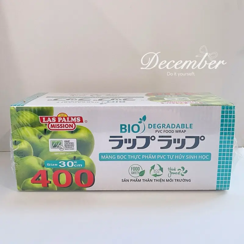 Màng Bọc Thực Phẩm Tự Hủy Sinh Học Las Palms PVC 30cmx400 (300m) - December House 1
