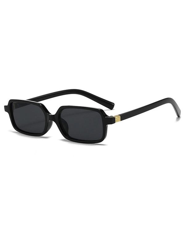 Unisex Simple Style Plain Color Sunglasses, Trendy Casual Rectangle Frame Sunglasses for Everyday Use, Fashion Accessories for Outdoor Activities 3