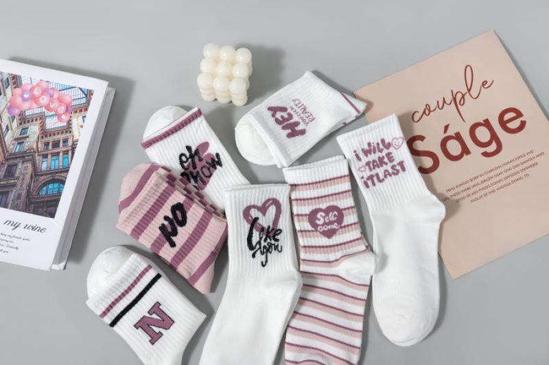 Product Introduction of Pink Socks Mid-Calf Autumn and Winter Ins Tide Versatile Mori Cotton Online Celebrity College Style Cute Sport Long Socks 3