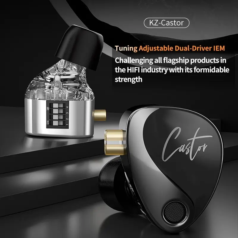 KZ CASTOR Dual Dynamic Driver Metal In Ear Earphone - with MIC 1