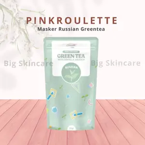 Masker Russian Greentea 60gr by PinkRoulette Masker Wajah Organic Menghilangkan Jerawat & Bruntusan serta Oily Skin