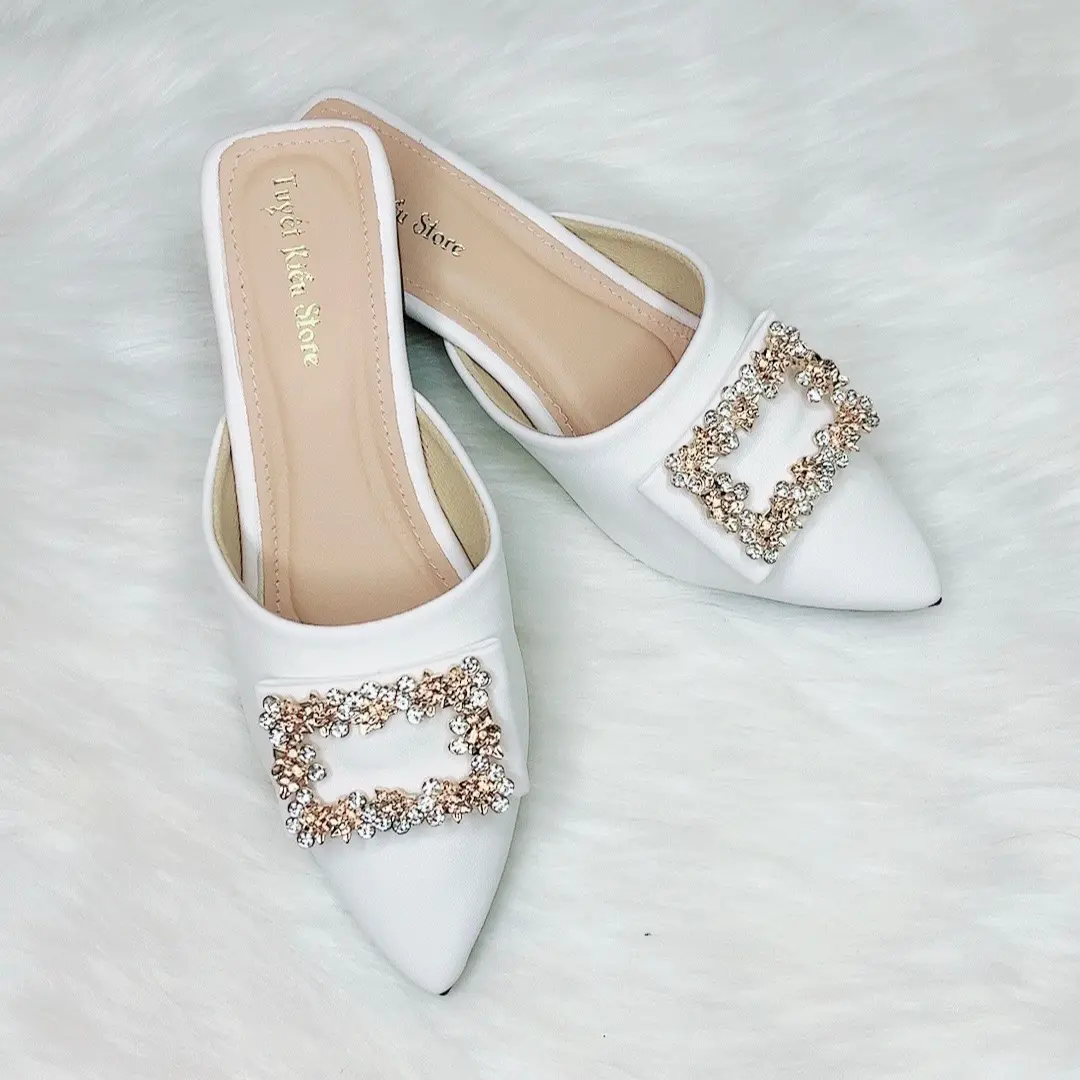 Sục khoá vuông 3 phân  siêu sang TuyetKieuStore Nữ Mũi nhọn  shoes DéP