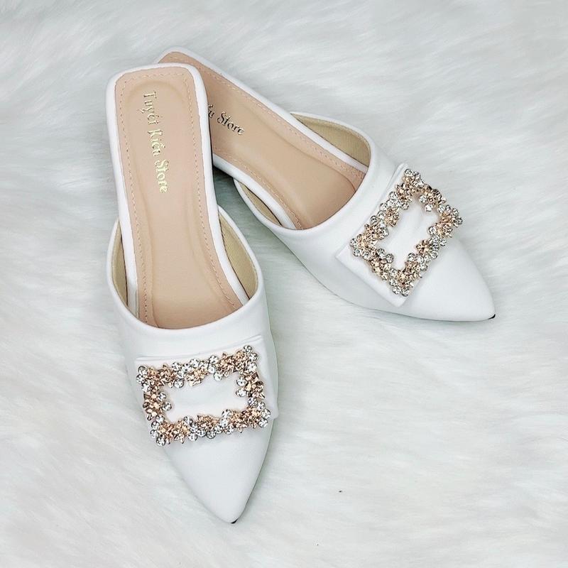 Sục khoá vuông 3 phân siêu sang TuyetKieuStore Nữ Mũi nhọn shoes DéP