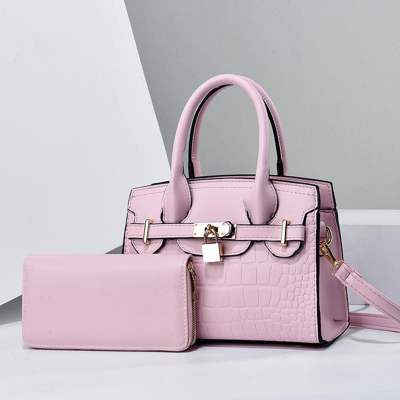 Product Introduction of Factory Direct Sales Large Capacity Handbag Two-Piece Women's Bag High Sense Simple Fashion Messenger Bag Western Style All-Matching 3