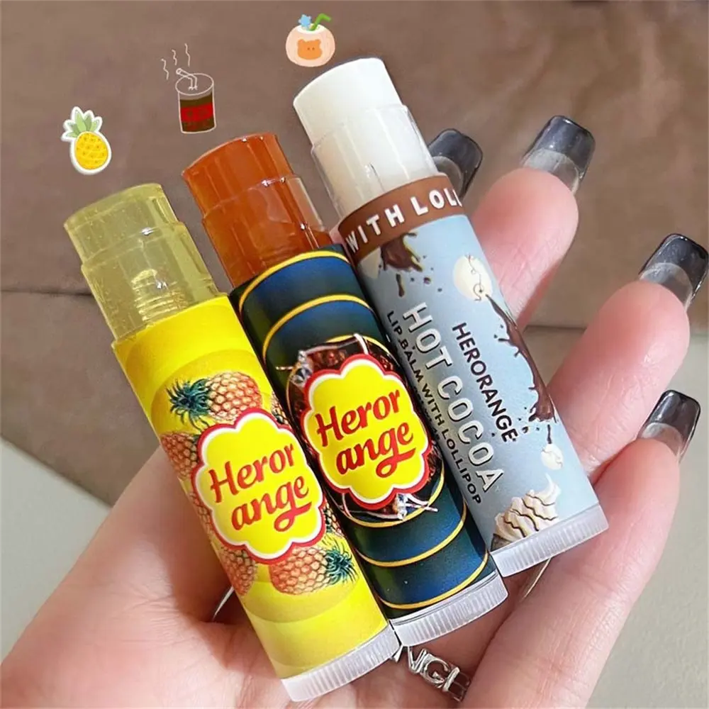 Fruit Flavor Natural Lip Balm Long Lasting Moisturizing Nourish Lipstick Anti-Cracking Fade Fine Lines Lip Care Makeup Cosmetics Gloss Mask Moisturize Smooth
