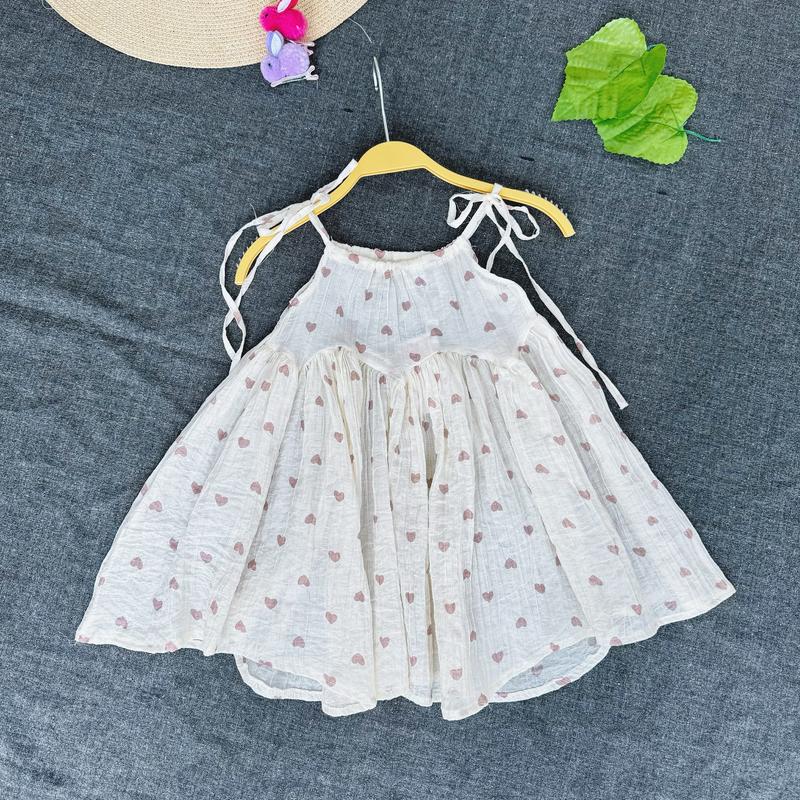 Váy 2 dây tùng lượn siêu mát cho bé mặc mùa hè 1053,hàng thiết kế cho bé gái loha kids dam xinh 4