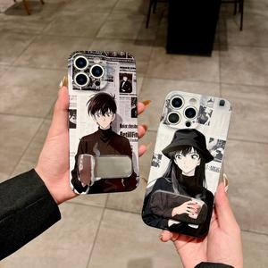 เคสโทรศัพท์ เข้ากันได้กับ iPhone 16 Pro Max, เคสโทรศัพท์ 15/14, ฟิล์ม 13, กระจก 12, เคสแข็ง 11, เคสแข็งคู่, พื้นหลังหนังสือพิมพ์ใหม่, กระจกขนาดเล็กสีน้ำเงิน, เคสแข็งสำหรับคู่รัก