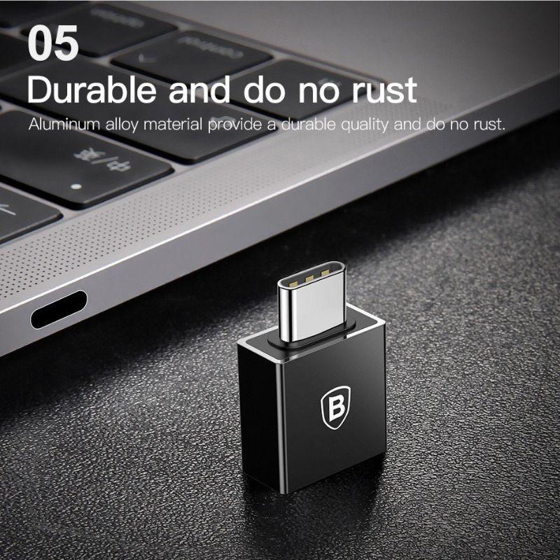 Đầu chuyển OTG usb type c sang usb full size Baseus (TYPE C- USB)/ (USB-TYPE C)/ (TYPE C-MICRO) 8