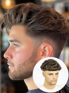 Men's Short Straight Human Hair Wigs, Natural Looking Gorgeous Fluffy Wigs for Men, Human Hair Wigs for Party, Daily Use