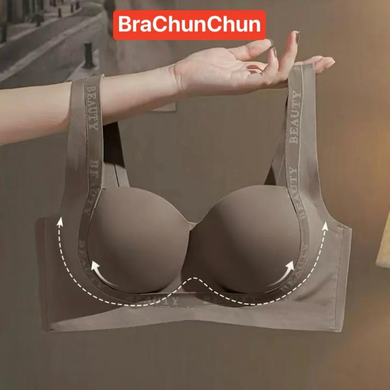 (Áo lùi size) Áo lót nữ bra không gọng đệm mỏng cúp to quả ngang không đường may voi women 318. Nhung