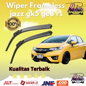 Wiper Mobil Honda Jazz RS / GK5 / GE8 2009 - Sekarang Frameless 1 Set Kiri dan Kanan Tanpa Rangka Besi Blade Kaca