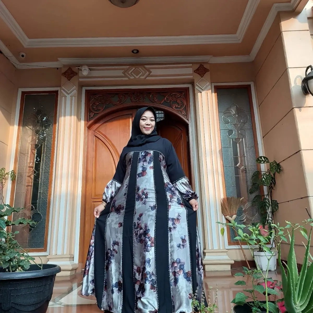 Cherria.Co Gamis abaya hawa pecah seribu ld120 Mewah Dress Muslim Wanita Balon gamisabaya