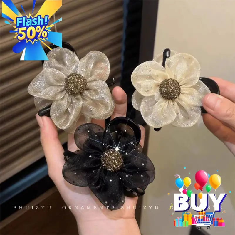 Kẹp Tóc Càng Cua Hoa Hướng Dương, Hàng Mới Về Mùa Hè, Dành Cho Phụ Nữ Và Nam Giới, Kẹp Tóc Đuôi Ngựa Cao, Cố Định Sau Đầu, Kẹp Cá Mập Hoa, Phụ Kiện Tóc, Giá Cả Phải Chăng, Cao Cấp, Thích Hợp Cho Phụ Nữ Và Nam Giới, Năm 2025 set  dây  buộc  tóc 7