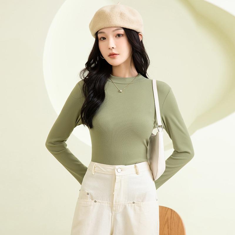 Product Introduction of Women's Autumn and Winter Bottoming Shirt Half Turtleneck Fashionable Inner Wear Solid Color Long Sleeve Thick Warm Underwear 9