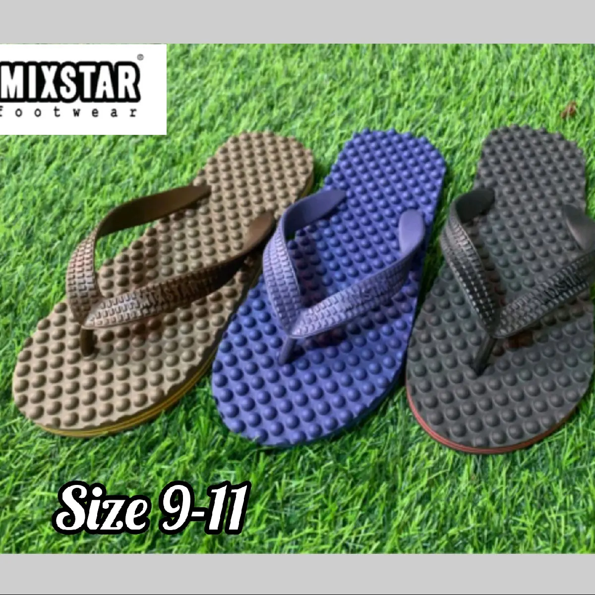 รองเท้าแตะฟองน้ำหน้าคีบ พื้นตุ่มนวดเท้า Mixstar เนื้อยางแท้100% ใส่สบายเท้า แก้เมื่อยส้นเท้าได้ดี พร้อมส่งคะ