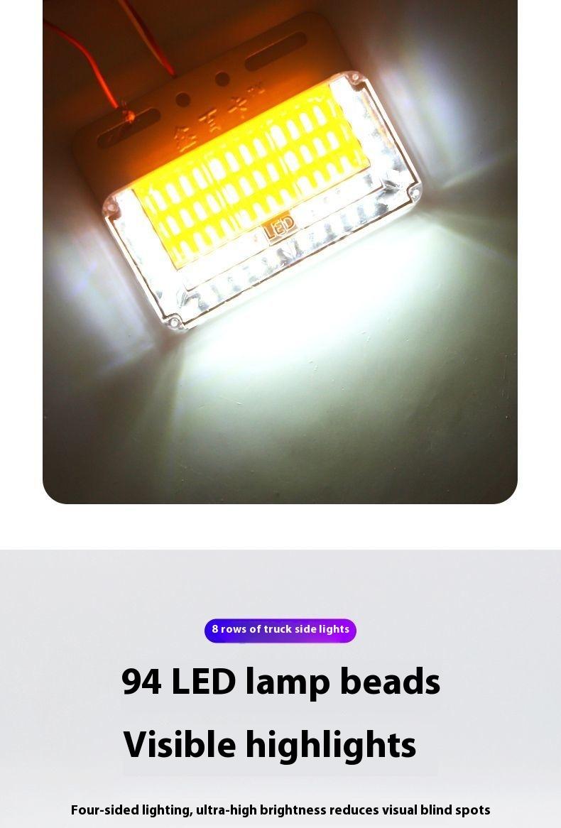 Product Introduction of New super bright 24v truck side light waterproof led trailer strong ground light multi-functional width lamp turn light 6