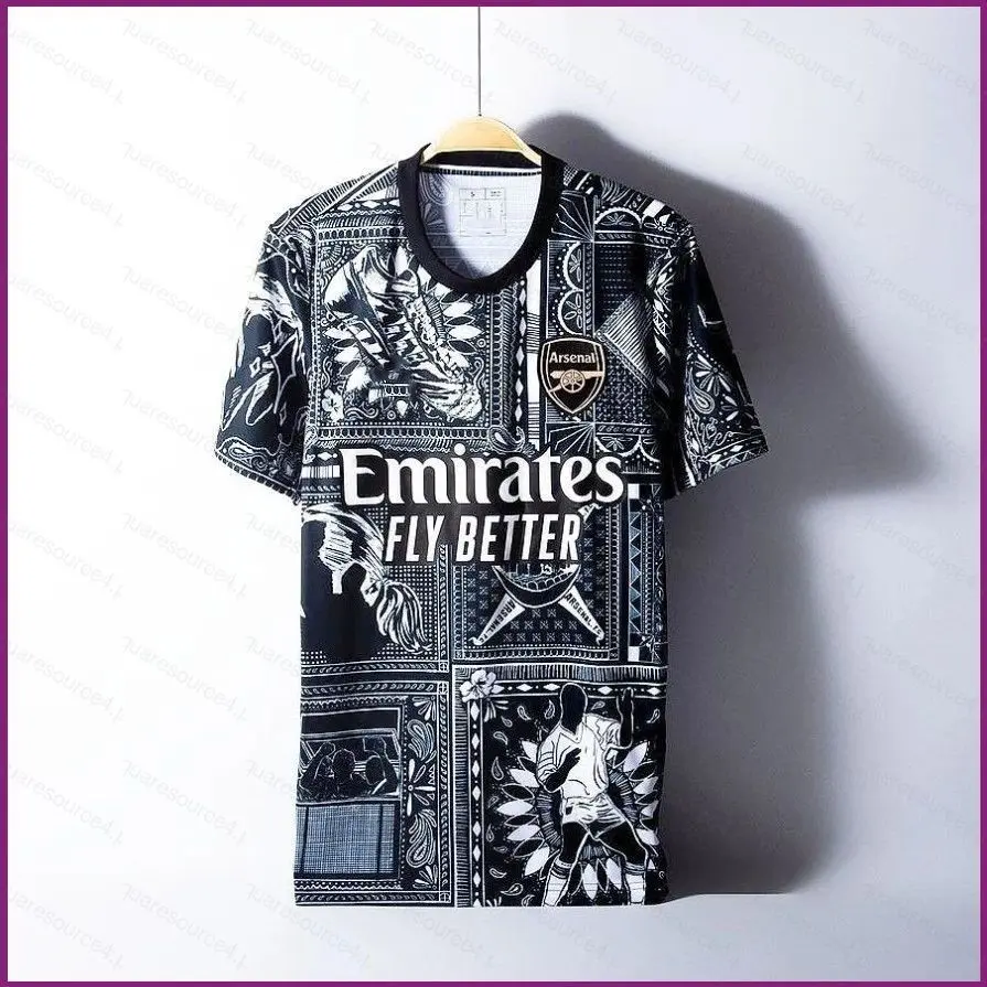 Sq4 2024-2025 Premier League Arsenal Football team Ian Wright Pre-Match jersey Fan Tshirts Plus Size