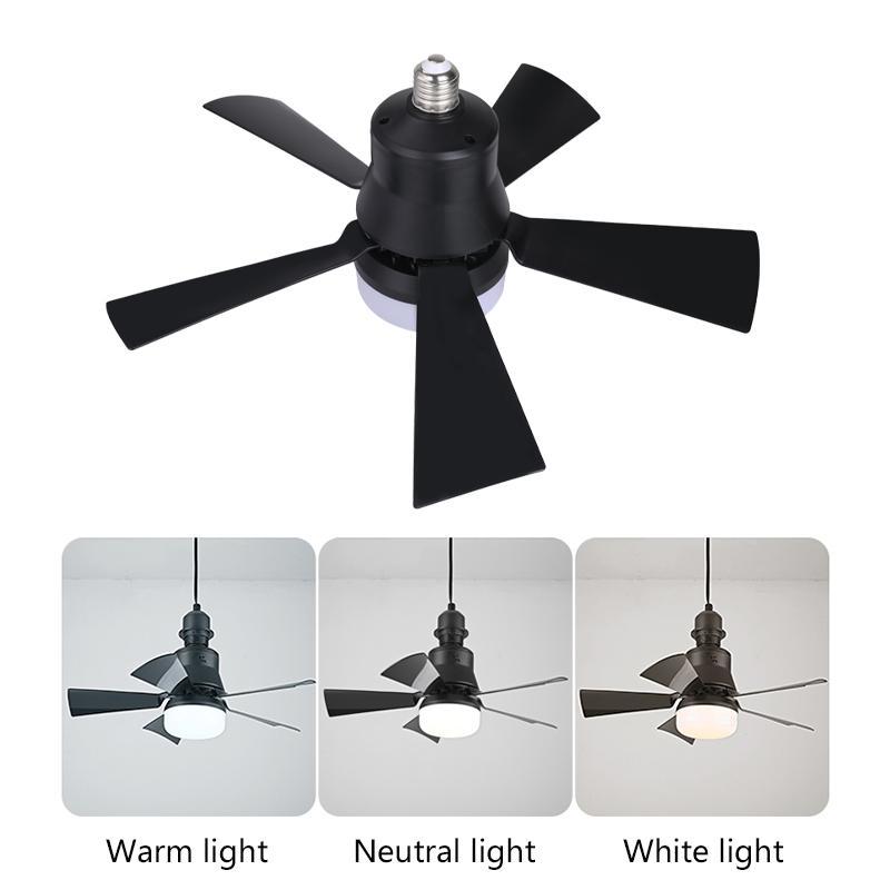 E27 Screw Lamp Holder LED Ceiling Fan Light with Remote Control, 30W 3-Color Dimmable Fan Light, Suitable for Living Room Bedroom 2