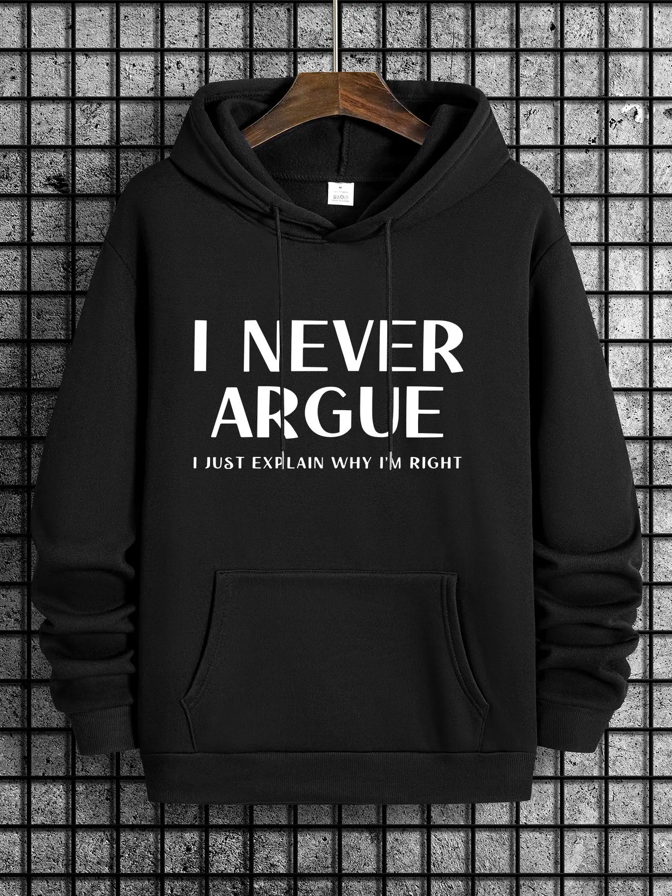Essentials Hoodie Unisex Men's Slogan Print Drop Shoulder Hoodie, Regular Fit Drawstring Pocket Hooded Sweatshirt, Men Clothes for Spring & Fall, Clothing