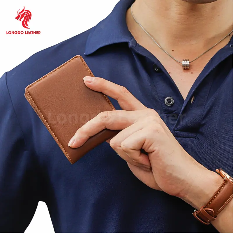 Ví da cao cấp cho nam mini (Không để được giấy tờ cũ) thương hiệu LONGDO LEATHER - B10 5
