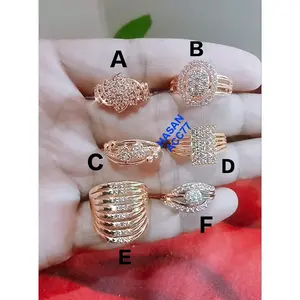 cincin perhiasan emas wanita dewasa model bunga dan love unik/Titanium/anti karat Gold Elegan