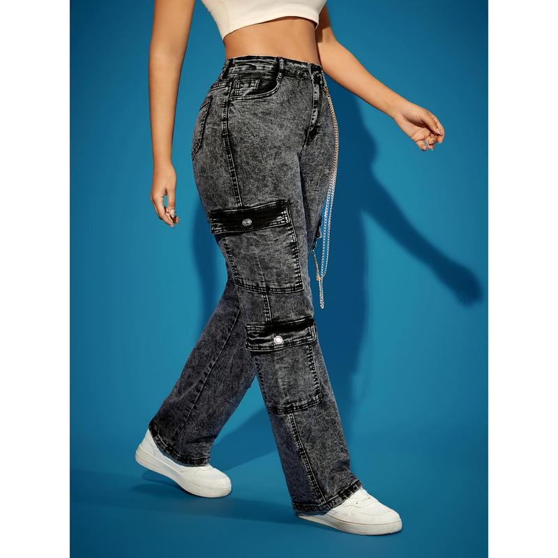 Casual Solid Color High waist Jeans Casual Solid Color High waist Jeans