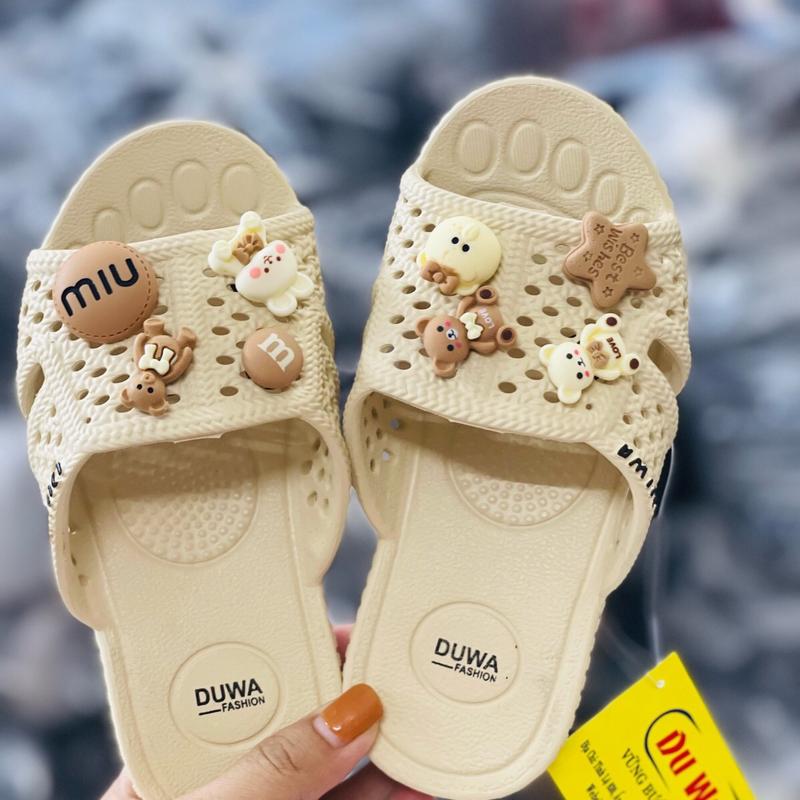 Fomto lùi 1sz DÉP TỔ ONG CHO BÉ TRAI VÀ BÉ GÁI MÀU TRÀ SỮA KÈM TICK GẤU