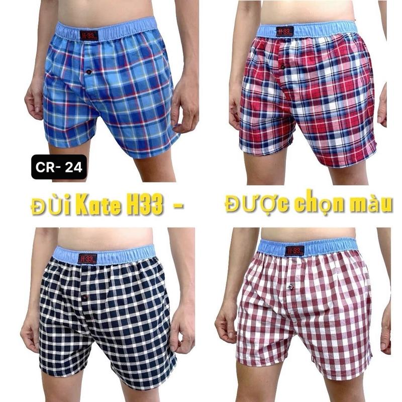 H33 KHÔNG TÚI - Quần đùi mặc nhà kate cotton H33 không túi Được Chọn Màu chất vải kate cotton mỏng nhẹ thoáng mát mặc ngủ mặc lót bên trong Menswear Nam