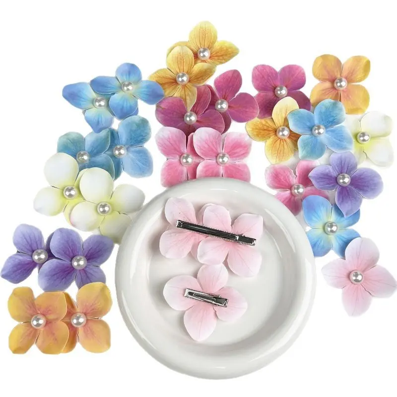 Pure desire wind double Phalaenopsis simulated flower hair female super fairy hairpin side bangs clip duck bill clip seaside accessories