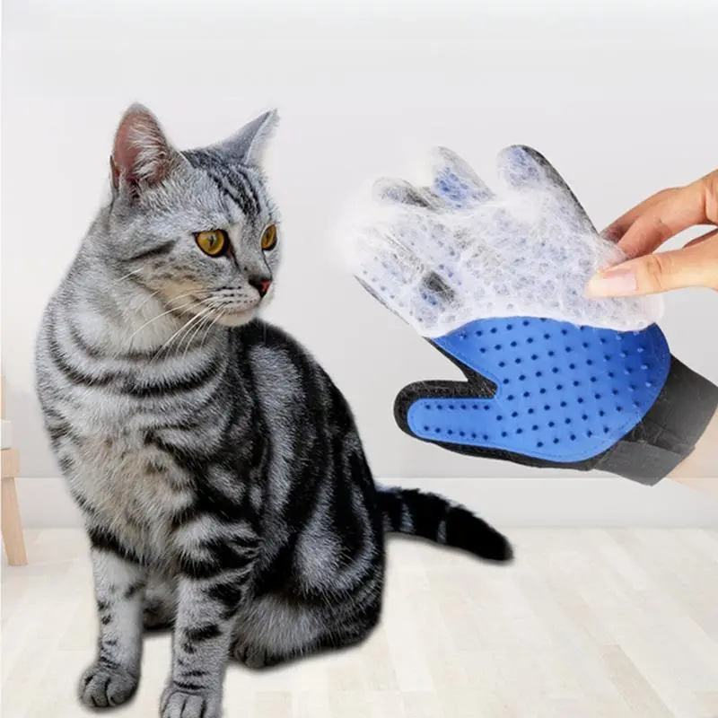Silicone Pet Grooming Glove, 2 Counts/set Pet Hair Removal Glove, Pet Massage Glove, Dog & Cat Grooming Supplies