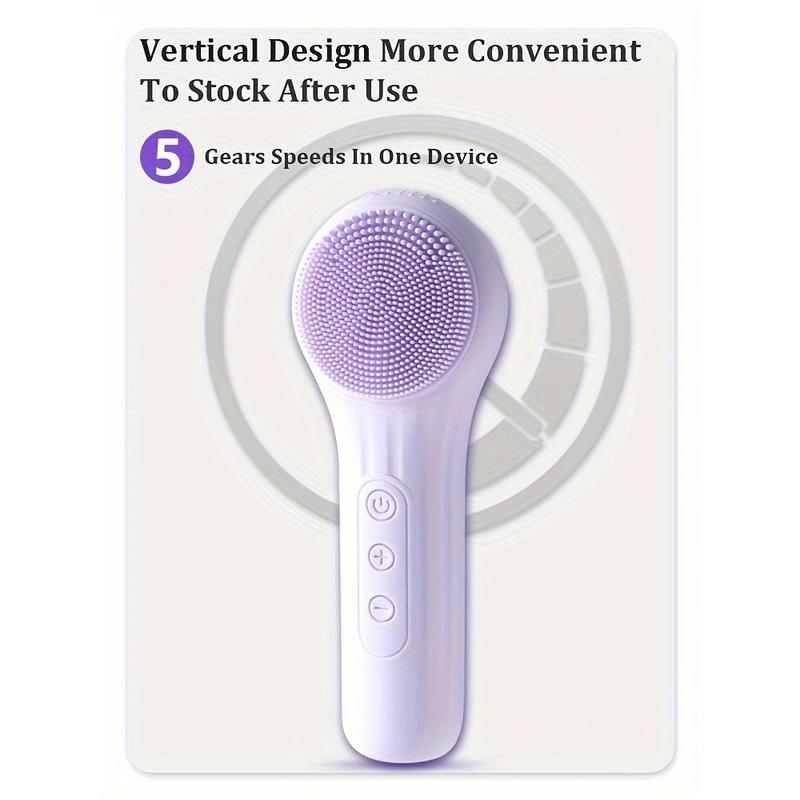 Cọ Chải Làm Sạch Da Mặt, AOJIU, Máy Massage Mặt Bằng Silicon Và Nhựa, Có Sạc USB, Pin Có Thể Sạc Lại Lithium 600mAh, Cầm Tay, Không Mùi, Dụng Cụ Chăm Sóc Da, Để Làm Sạch Và Tẩy Trang 5