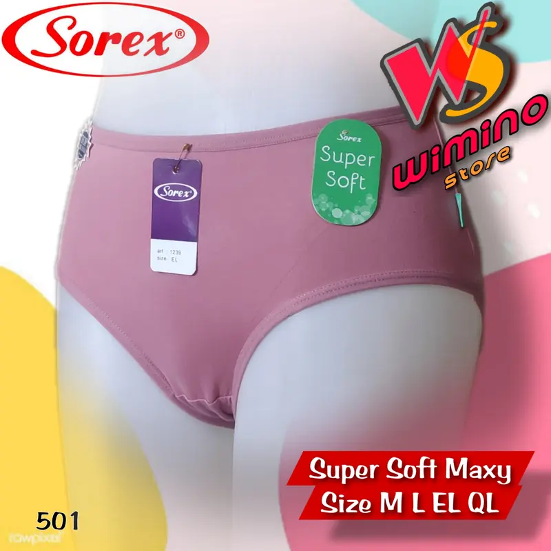 M501 Sorex Celana Dalam Wanita Dewasa Dan Remaja Bahan Katun Super Soft Ukuran M L EL QL Motif Polos 2