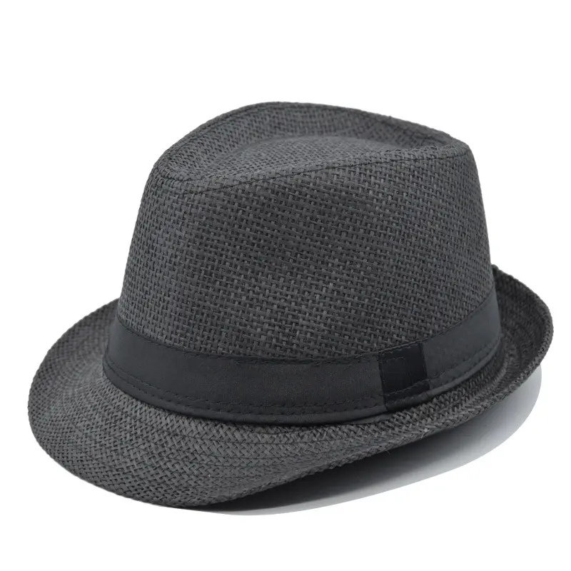 Classic Woven Straw Hat With Rolled Edge Belt Available In Multiple Colors And Sizes