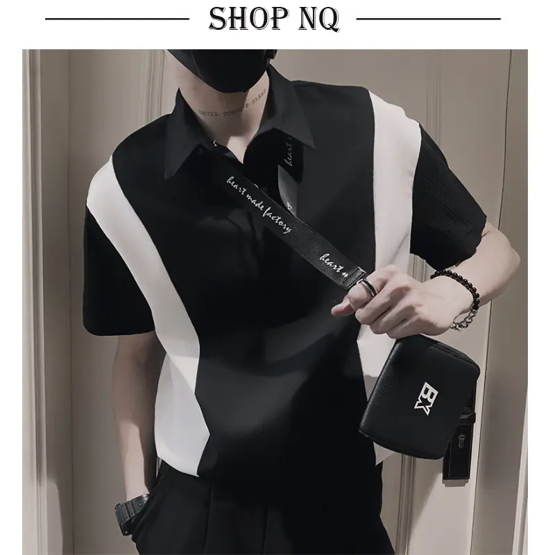 Áo Polo form rộng kẻ sọc Đen - trắng chính hãng Shop NQ sang trọng dành cho nam nữ vải đẹp giá tốt (3 sọc) thanh lịch to & cao