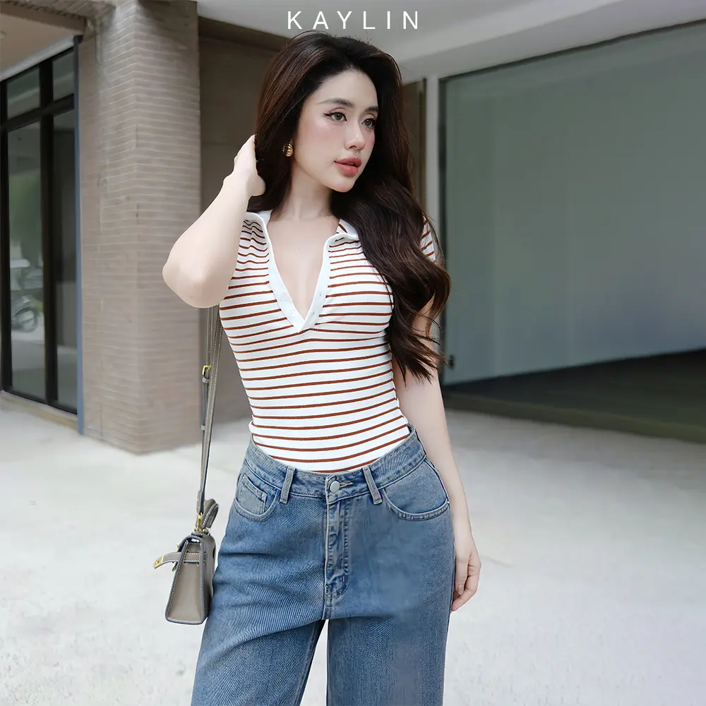 Áo thun nữ KAYLIN form ôm cổ Sơ mi phối sọc chất vài thun co giản form Polo phong cách công sở thanh lịch - N2252 Top Women Polo Cotton | BigBuy360 - bigbuy360.vn Áo thun nữ KAYLIN form ôm cổ Sơ mi phối sọc chất vài thun co giản form Polo phong cách công sở thanh lịch - N2252 Top Women Polo Cotton | BigBuy360 - bigbuy360.vn