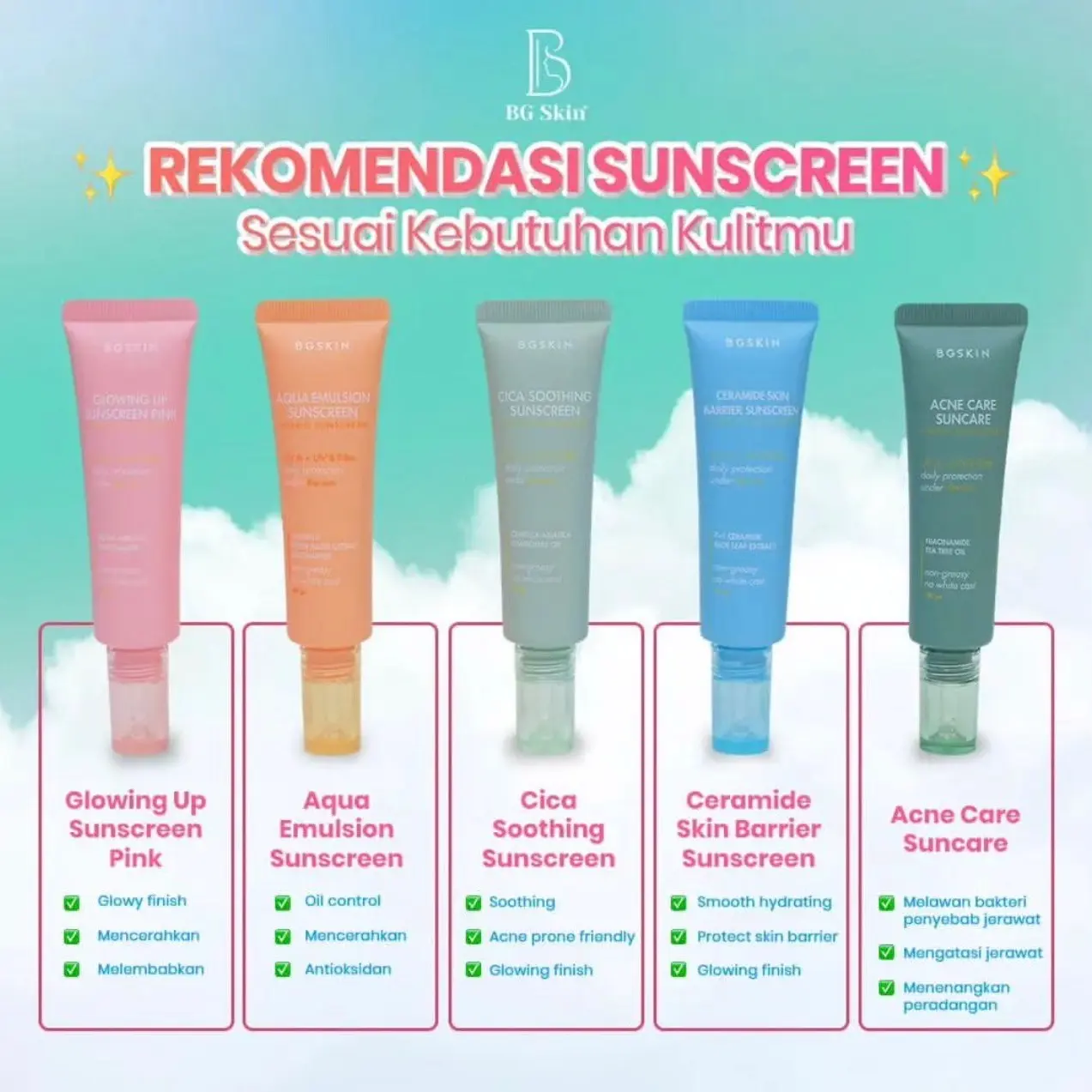 New Produk BG SKIN Sunscreen SPF 30 BPOM