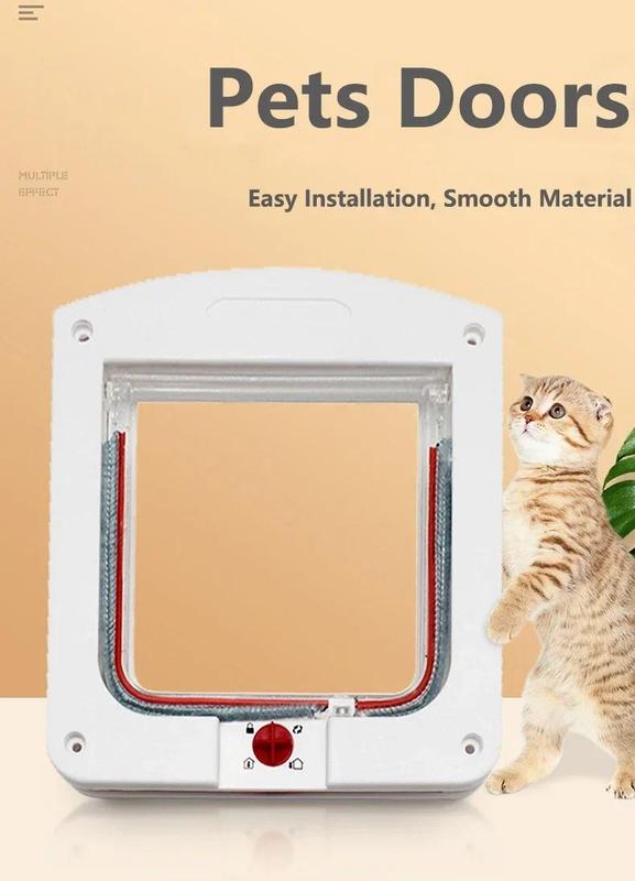 Product Introduction of White Door Pet Products Control The Direction of Entry and Exit Cat Dog Door Hole Pet Door Crates Supplies casinha de cachorro 0