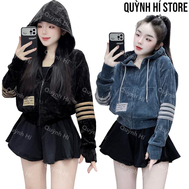 QuynhHi | Áo khoác 6 túi nhung đôi sang trọng Nữ Top Women Jacket