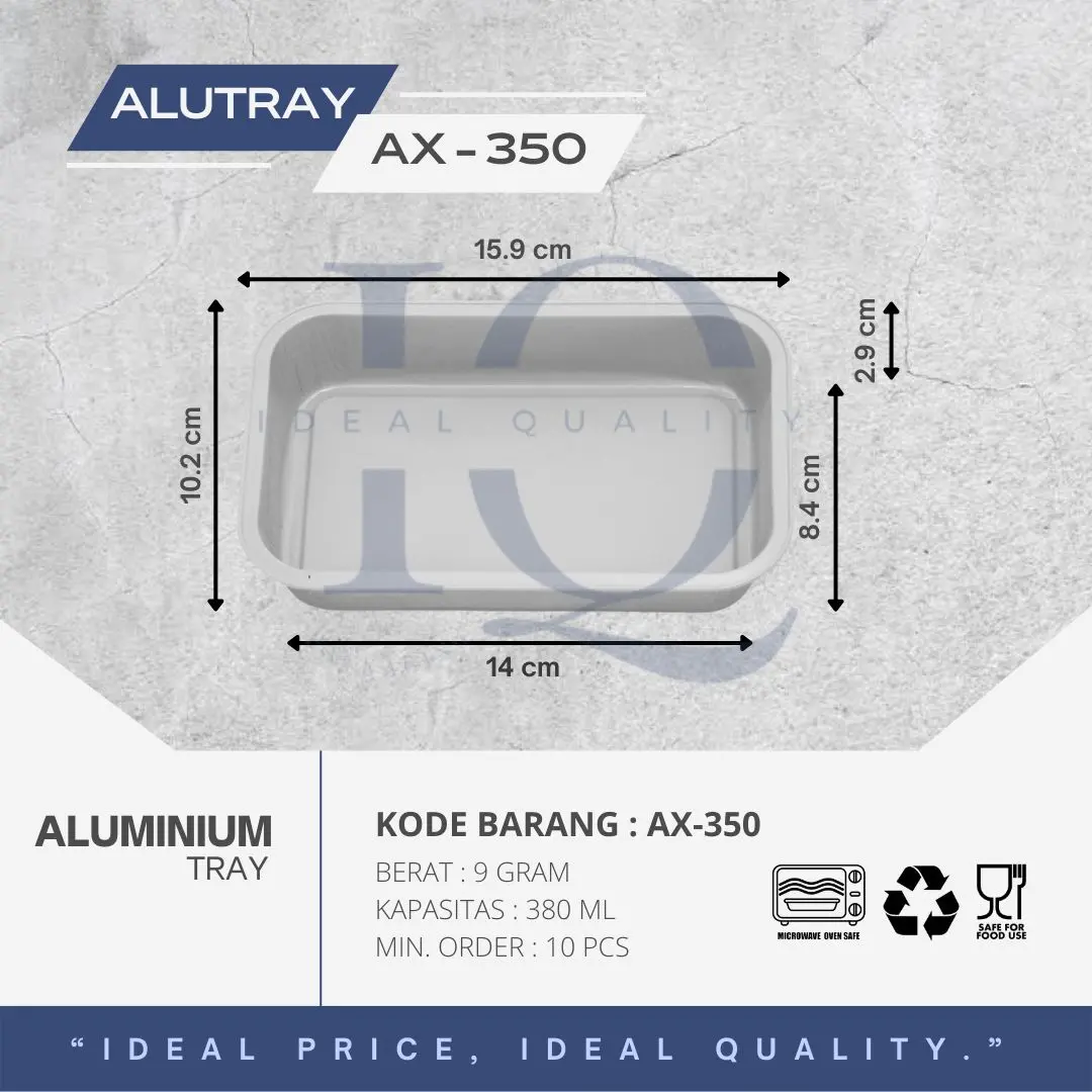 ALUMINIUM MODEL CUP AX-350 - WADAH ALUMINIUM FOIL AX 350 + TUTUP ALUMINIUM PER 10 PCS Loyang